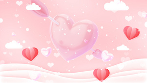 4K情人节520爱心唯美浪漫创意粉色动态背景视频40秒视频