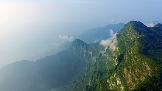 四川峨眉山群山航拍视频