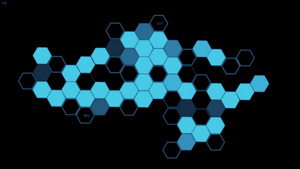 科技感六边形蜂巢数据动画8秒视频