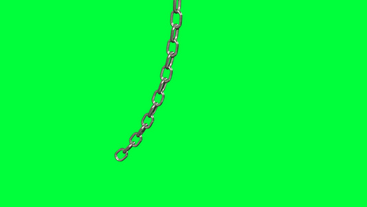 3d绿幕金属链滚动动画视频