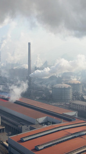 钢铁工厂烟囱排污烟雾辽宁省视频