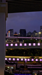 上海南浦大桥夜景航拍夜景视频