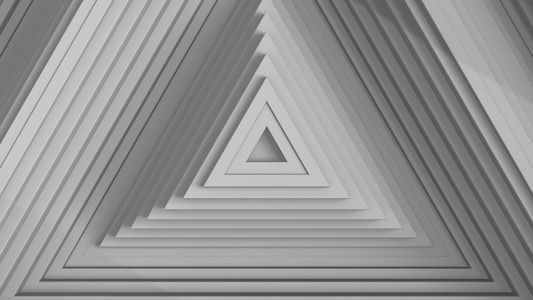 白色纯三角环的动画无缝循环3d视频