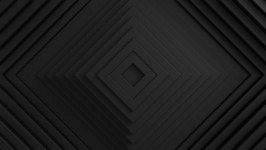 具有偏移效果的抽象正方形黑色纯四边形环的动画视频