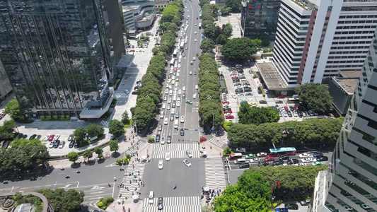 城市交通拥堵车辆行驶高架桥高峰期航拍视频