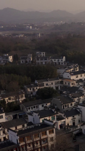 国家5A级风景区唐模古镇近景航拍视频视频