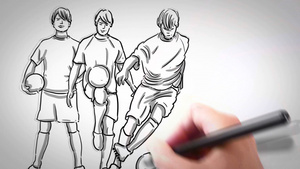 体育模板AECC2017画笔手绘并上色的足球赛事开场片头模板20秒视频