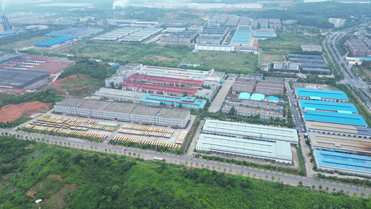 航拍松木工业园新能源大厂工业区工厂视频