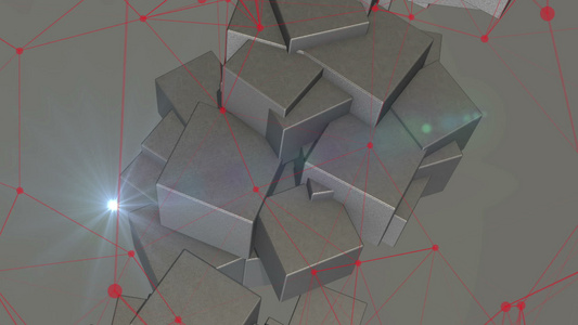 旋转动画中的抽象立方体视频