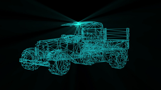 卡车汽车电线框架模型视频