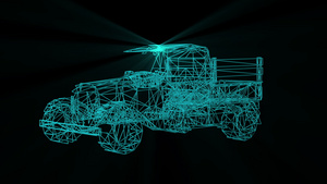 卡车汽车电线框架模型13秒视频
