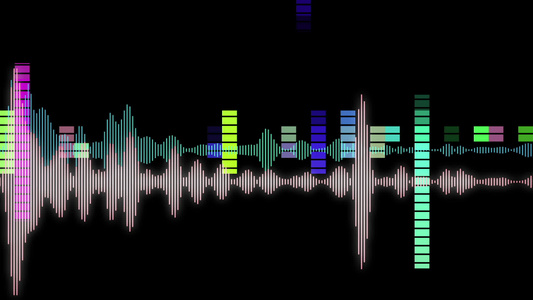 音效衡平器移动条和音频监测声音波视频