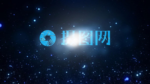 魔法粒子蓝色天空标识展示AECC2015模板15秒视频