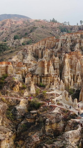 航拍云南著名景区元谋土林摩天大楼景点视频旅游景点视频