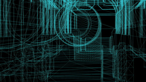 3d交接工业建筑电线框架模型17秒视频