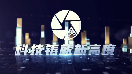 震撼科技感E3D三维文字LOGO开篇AE模板视频