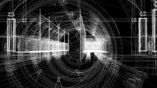 3d工业建筑框架模型视频