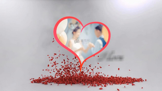 玫瑰花瓣爱情故事婚礼婚庆片头会声会影X10模板视频