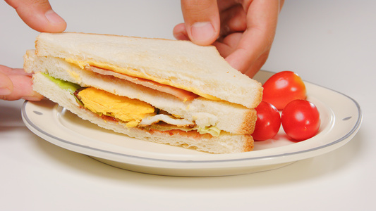 8K健康早餐三明治视频