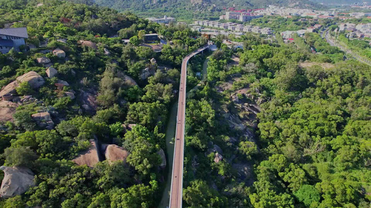 航拍厦门山海步道视频