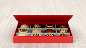 带有巧克力糖果的礼品盒16秒视频