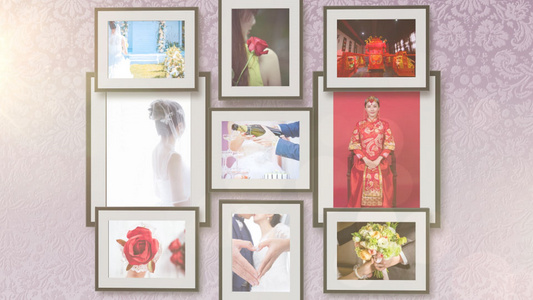 婚礼家庭旅游纪念相册照片墙AEcc2017模板视频