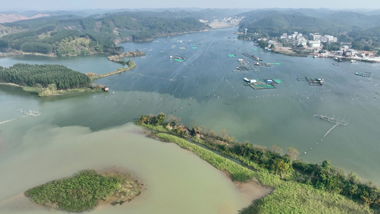  4K航拍 平陆运河平塘村江口视频