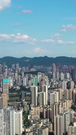 重庆蓝天全景航拍素材重庆城市37秒视频
