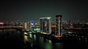 4K广州粤海天河城大厦夜景65秒视频