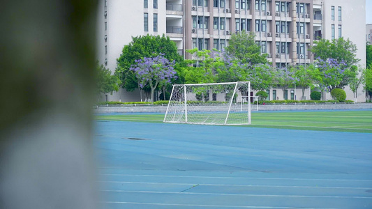 夏日高清学校校园球场空镜视频