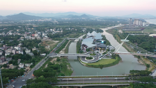 航拍海南三亚国际免税城海棠湾免税购物中心视频