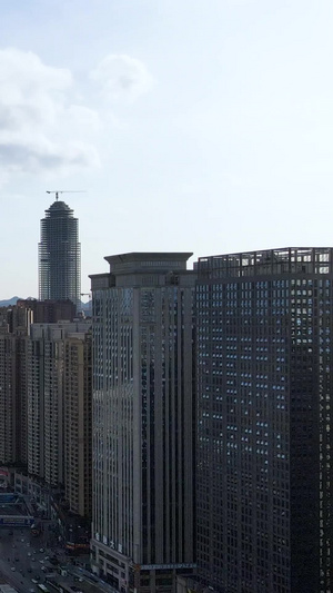航拍贵阳地标双子塔国际金融中心68秒视频