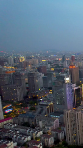 航拍南京新街口商圈cbd夜景建筑群视频