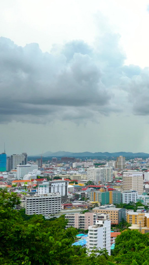 泰国热门旅游地芭堤雅城市全景延时合集天际线20秒视频