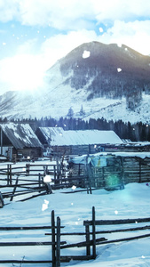 唯美的雪景背景视频素材雪花背景视频