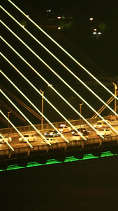 航拍城市夜景桥梁道路交通车流素材夜景素材视频