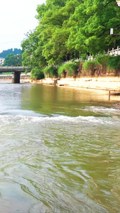 航拍井冈山沃日河会师桥红色旅游景点视频