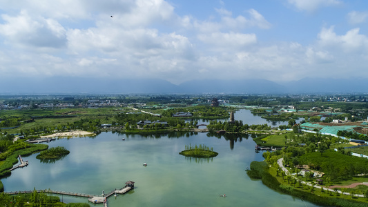 西安市渼陂湖景区大景延时视频