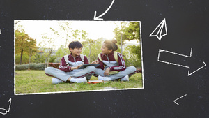 黑板粉笔 校园风格宣传相册九月开学视频48秒视频