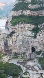 恒山悬空寺航拍古代建筑视频