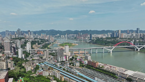 4K重庆市鸟瞰图全景航拍22秒视频