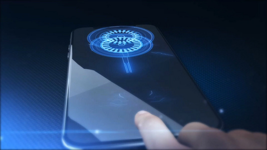 手机触摸高科技线条标识展示AECC2015模板视频