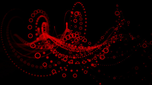 计算机生成红色螺旋形状旋转的动画视频