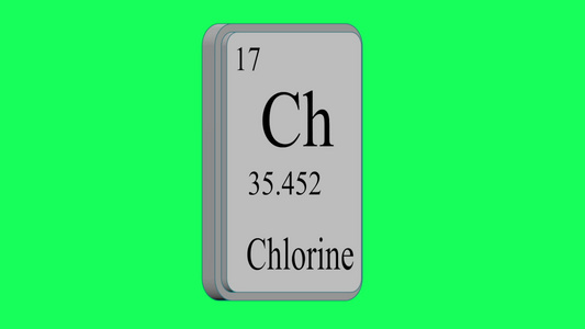 绿色屏幕上门捷列夫系统周期表的氯元素视频
