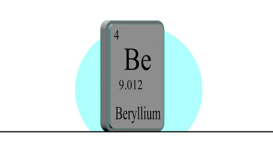 元素周期表中的铍元素3d模型视频