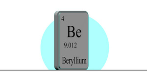 元素周期表中的铍元素3d模型14秒视频