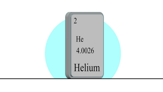 3d模型元素周期表中的氦元素视频