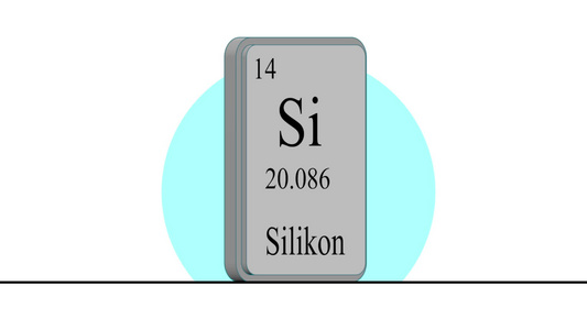 3d模型元素周期表中的硅元素视频