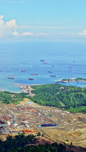 印尼工业区码头制造业10秒视频