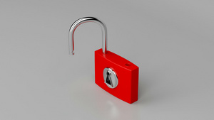 3d模型展示红色挂锁24秒视频
